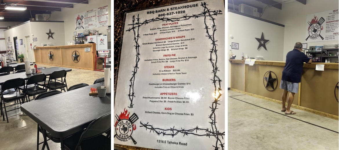 The BBQ BARN Menu