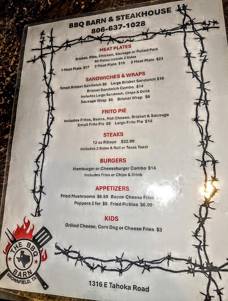 The BBQ BARN Menu image 1